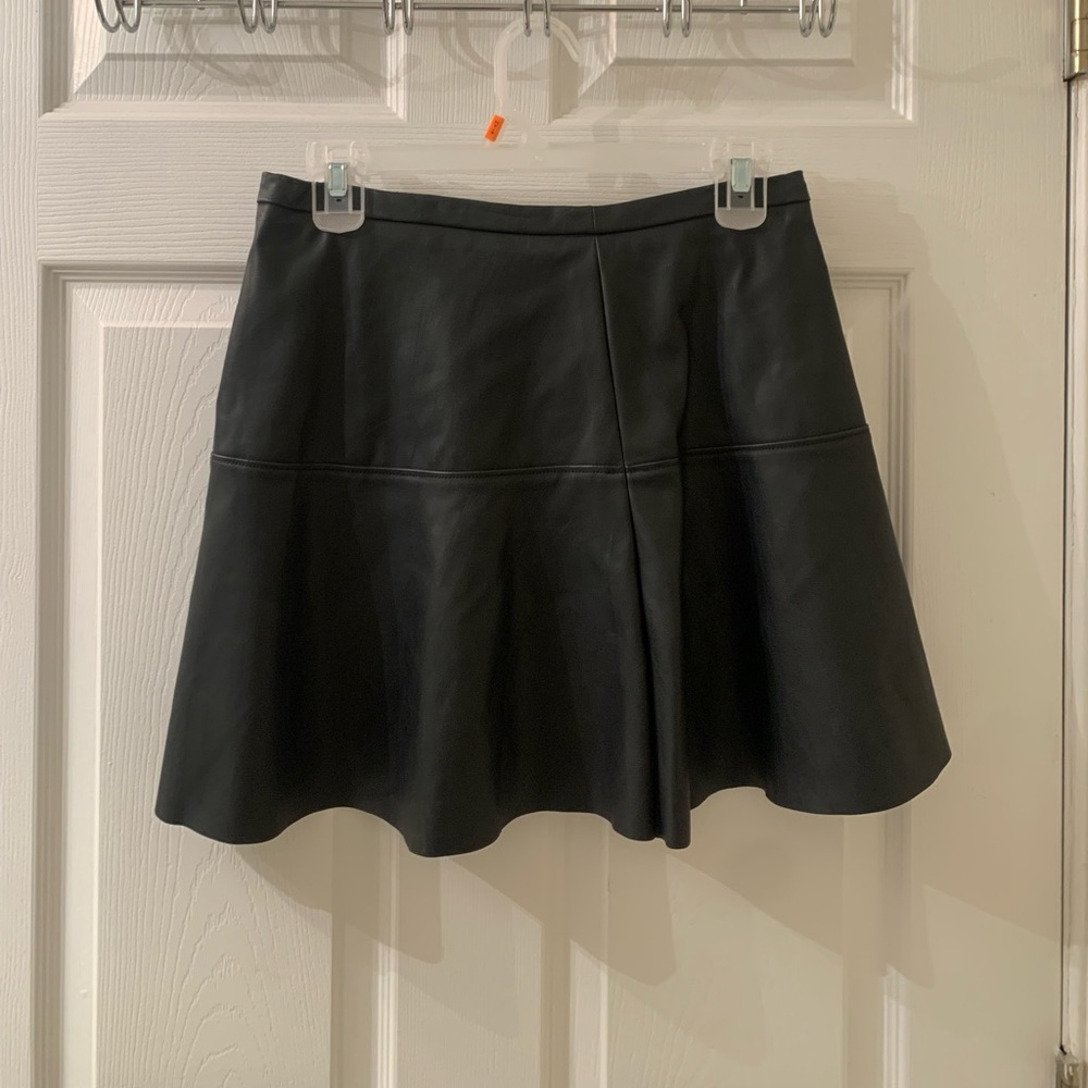 Black faux leather skirt, size S